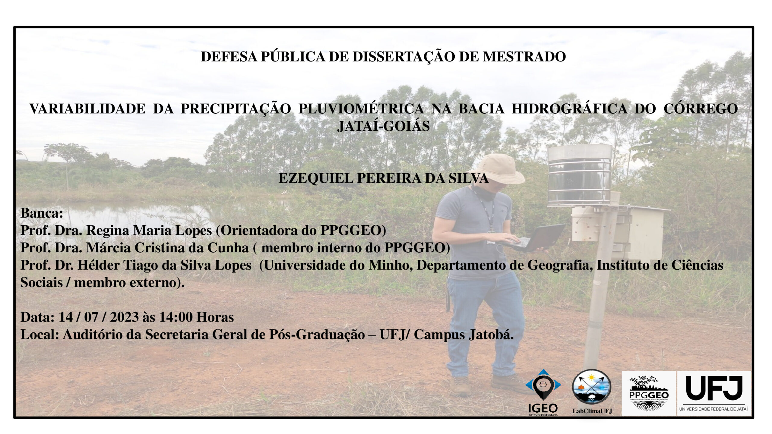 Convite de Defesa de Dissertação de Mestrado