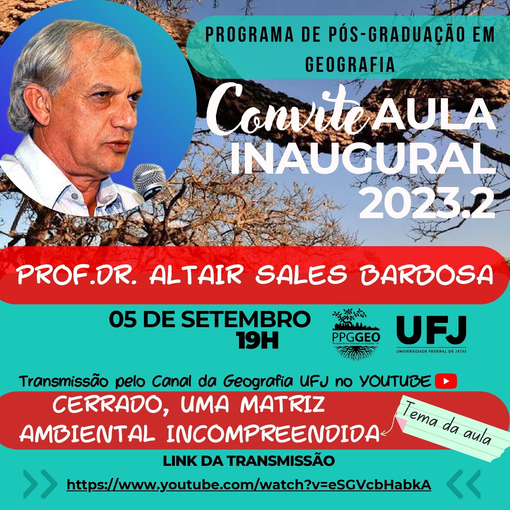 Convite para Aula Inaugural do PPGGEO