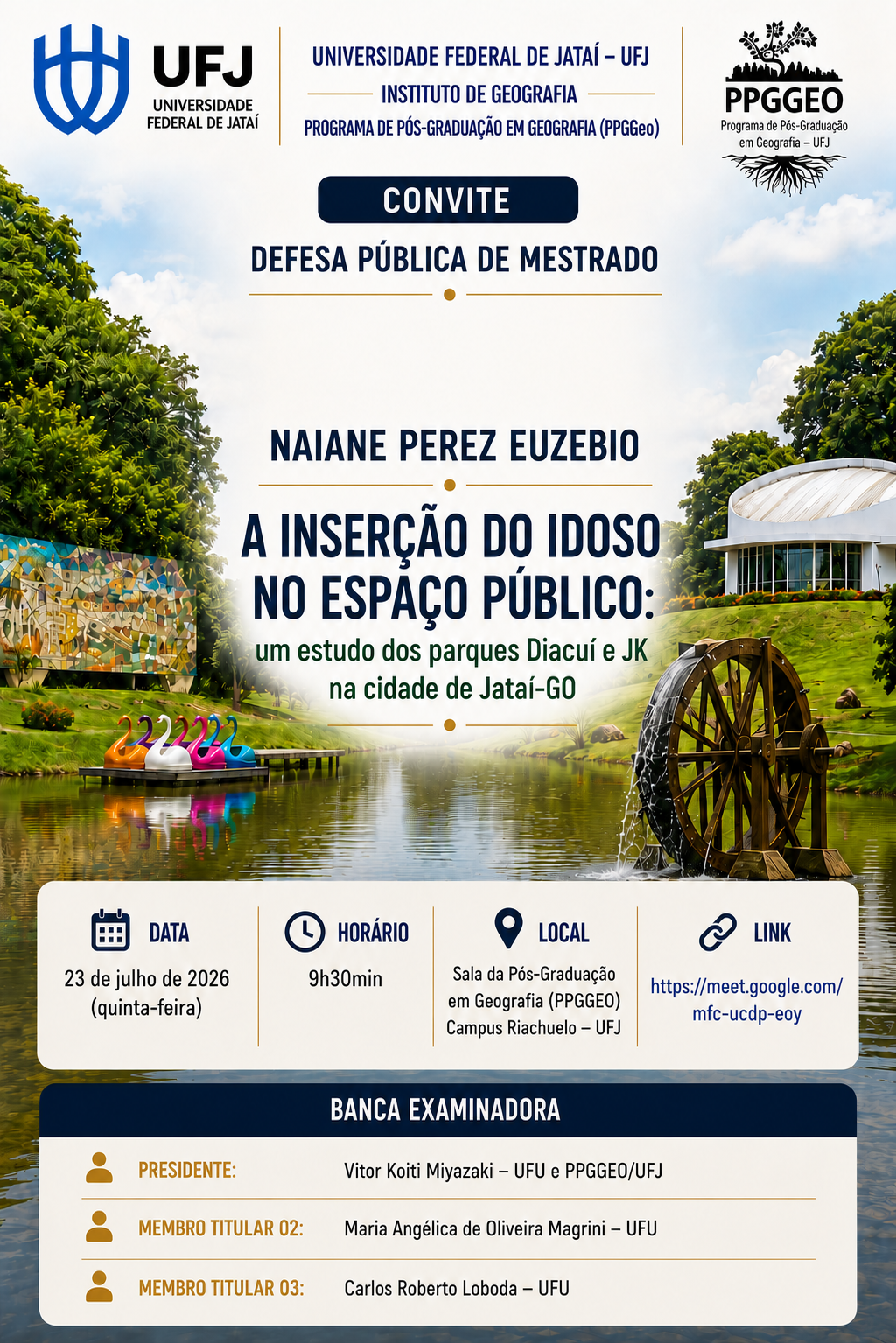 Convite defesa de Mestrado - Naiane Perez
